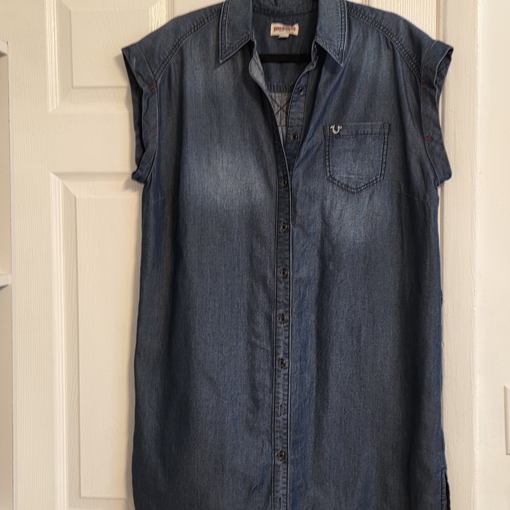 True Religion - Denim Sleeveless Button-Up Dress
